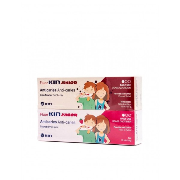 FLUOR KIN JUNIOR PACK SABOR COLA+ SABOR FRESA