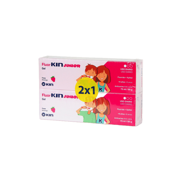 FLUOR KIN JUNIOR PACK SABOR FRESA 2 x 75ml
