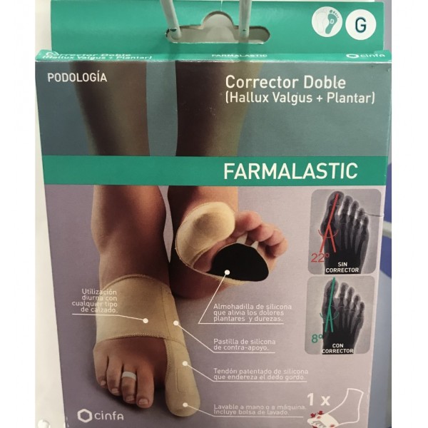 Corrector doble Juanetes y Plantar Farmalastic pie...